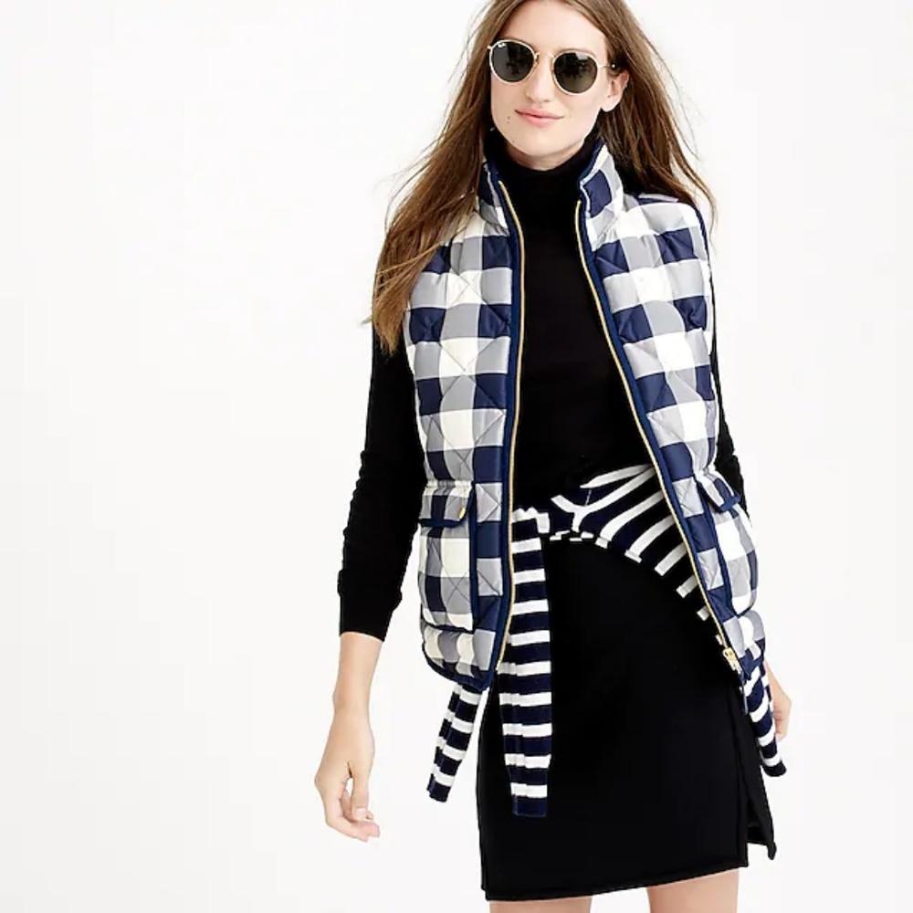 J. Crew Excursion quilted vest in buffalo check